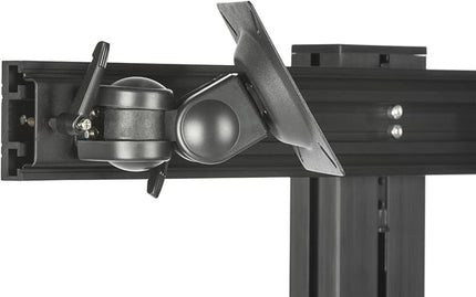 Displays2go Rolling Sit and Stand Workstation, CPU Holder, Locking Wheels, Dual Mount (LPGPCRTB2S)