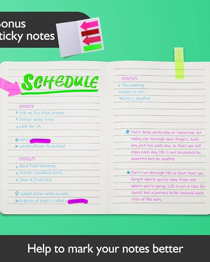 SINOBAND 4 Pieces Journals for Writing, A5 Paperback Colorful Notebooks, PU Leather Soft Cover, Lined Paper, Subject Notebooks for School and Office (Random Color)