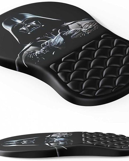 Ergonomic Mouse Pad with Wrist Rest, Soft Mousepad with Massage Design, Memory Foam and Non-Slip PU Base for Pain Relief, Gaming Mouse Pad for Desk, Home, Office, Black