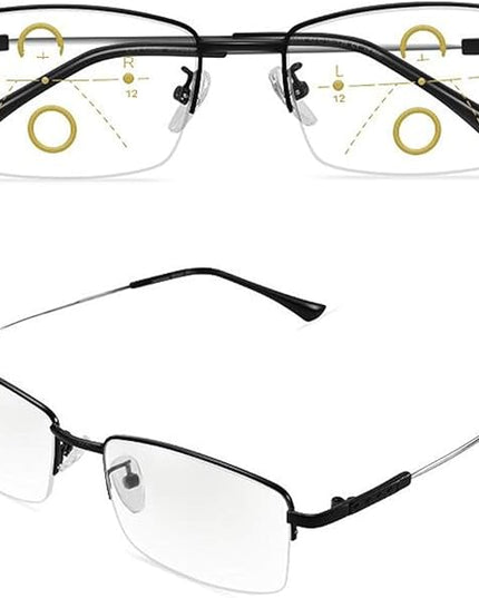 Progressive Multifocus Computer Reading Glasses Blue Light Blocking No Line Lenses Multifocal Readers for Men and Women