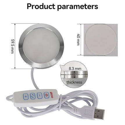 LED Lamp Kit 001 Three Colors with Power Outage Color Storage for Bambu Lab Makerworld 3D Printed DIY Hardware Model Spare Parts 5V USB Powered, 3000K Warm Light (3)