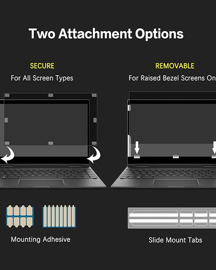 Laptop Privacy Screen 15.6 Inch 16:9 Aspect Ratio, Laptop Screen Privacy Shield Compatible With Lenovo Hp Dell Acer Asus Thinkpad Envy Xps, Removable Anti Glare Blue Light Computer Filter Protector