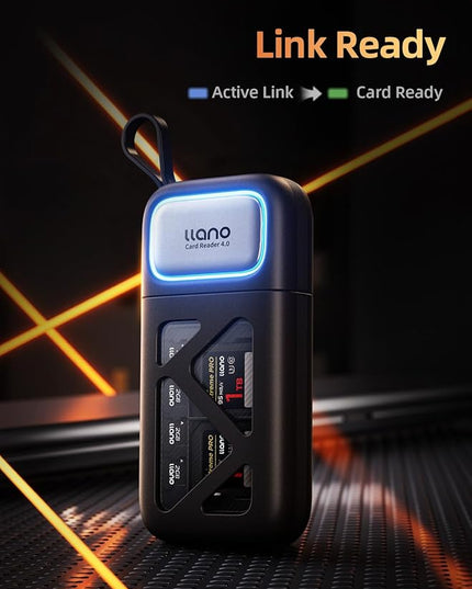 llano F15 2-in-1 High-Speed SD/Micro SD Card Reader Adapter(UHS-II Supported),Holder Case, Built-in Slot Storage, Compatible with iPhone, Android, PC, MacBook, Laptop, Dual Slot, USB Type-C 3.2 Gen1