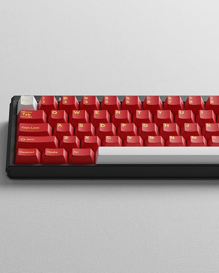 Sumgsn 160 Keys Doubleshot Keycaps Cherry Profile Classic Red Keycaps Set 7u Spacebar Fit for 61/64/87/104/108 Cherry Mx Switches ISO ANSI Layout Mechanical Keyboards Alice Keyboards