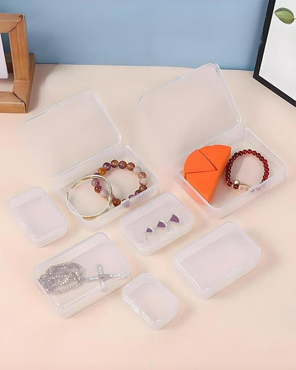 Bead Organizers and Storage-28 Pcs Small Plastic Boxes,Mini Clear Plastic Storage Boxes with Lids,for Jewelry Making Organizer,Containers Hair Accessories, Earrings,Crafts,Sewing Supplies Bead Storage