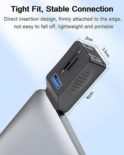 VIENON 5-Port USB 3.0 Hub with SD TF Card Reader, USB Extender Adapter with Memory SD/Micro SD Card Reader, USB 3.0/2.0 Ports, Portable USB Splitter for Laptop,PC, Camera, Flash Driver, HDD, Dash Cam