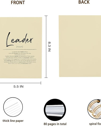 OXW Thank You Gifts for Leader, Meeting Notebook for Work, Appreciation Gift for Mentor Boss Manager, Office Supplies Leadership Gifts, Cream College Ruled Hardcover Spiral Notebook 5.5 x 8.3
