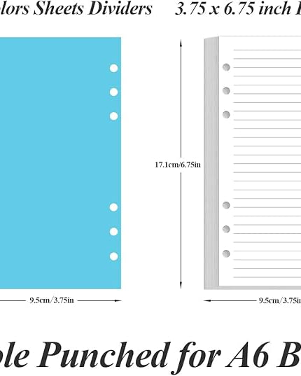 (2-Pack) A6 Lined Paper Refills for Filofax Personal Binder Planner - 160 Sheets/320 Pages Paper with 5 Colorful Binder Dividers, 3.75" x 6.75"