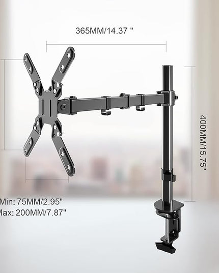 Single Monitor Mount, Single Monitor Desk Mount with VESA Extension Kit from 75×75 to 200×200mm fits 13-39 inch Screens,Vesa Mount