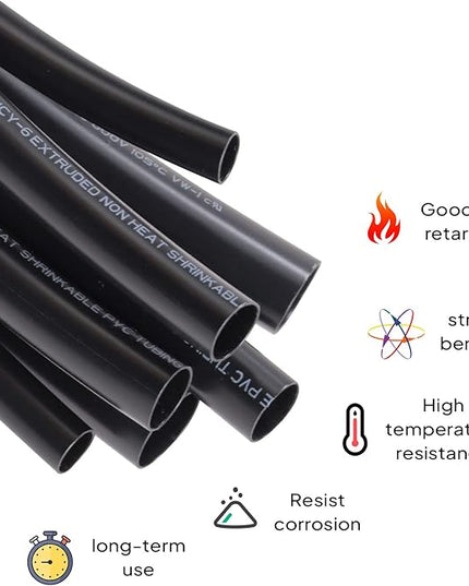 SUNNAREPOON Black Wire Harness Tubing, Car Unshrinkable Insulation Cord Sleeve for Wire Shielding Sheathing Organizer/Protection/Covering (3/4''(20MM) - 10FT(120INCH))