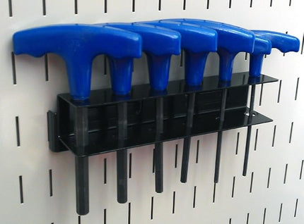 Wall Control Screwdriver Holder Bracket Slotted Metal Pegboard Accessory Slotted Tool Board - Black