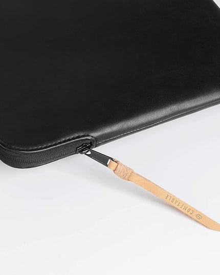 Comfyable Leather Laptop Sleeve Compatible with 16 Inch MacBook Pro M4 2024 & 15 Inch MacBook Air M4 M3 M2 2025, Black