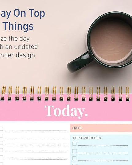Sweetzer & Orange Daily & Weekly To Do List Notepad – Undated Work Planner & Organizer with Wish List Section, 52-Sheet Coiled Task Pad for Productivity – SET OF 4 To Do List Notebook for Work