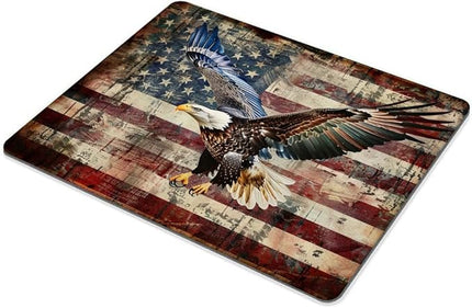 Square Mouse Pad Eagle and National Flag-9,Gaming Mouse Pads for Desk,Soft Computer Waterproof Non-Slip Mouse Mat