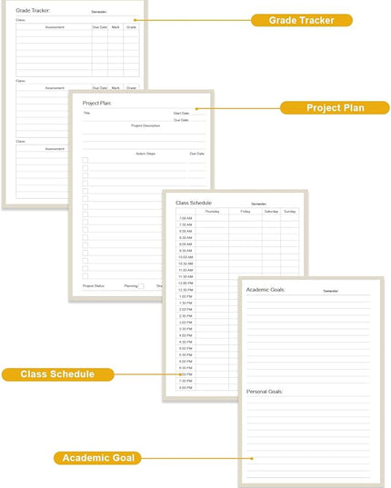 Academic Planner for 2026 or Anytime – A5 Undated Weekly Student Planner For Homeschool, High School, College & Nursing Students, 200 Pages, 5.8" x 8.5", Beige