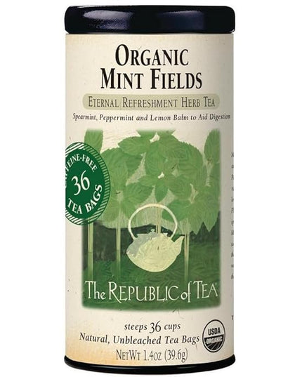 The Republic of Tea – Organic Mint Fields Herbal Tea Bags, Caffeine Free, 36 Servings