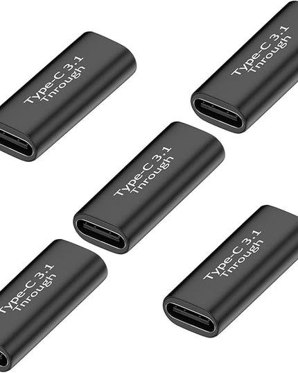 Pastall 5 Pack USB C Female to Female Adapter.Usbc Extender.USBC Coupler Supports Up to 10Gbps Data Transfer and 100W Fast Charging.Compatible with Thunderbolt 4/3 Supports 8K@60Hz Video.