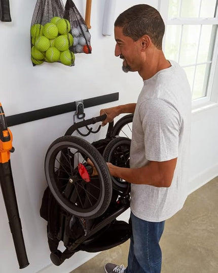 Rubbermaid 20-Piece FastTrack Garage Wall-Mounted Storage Kit 5 Rails and 15 Hooks for Home/House/Tool/Sports/Utility Purposes