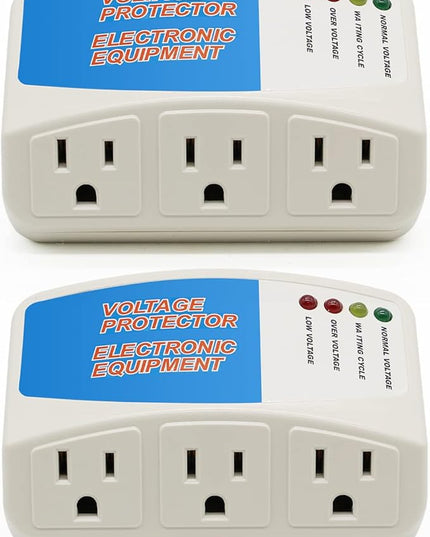 BSEED Surge Protector Power Strip Home Appliance, 3 Outlet Power Surge Protector, Voltage Protector Brownout Surge Refrigerator 1875 Watts, 120V, 15A, 2 Pack