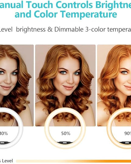 Sensyne 12'' Ring Light with 50'' Extendable Tripod Stand, LED Circle Lights with Phone Holder for Live Stream/Makeup/YouTube Video/TikTok, Compatible with All Phones