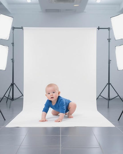 White Photography Backdrop for Photoshoot, Photo Backdrop Curtain, Perfect White Backdrops for Party Portrait Photoshoots Video Studio 3FTx5FT