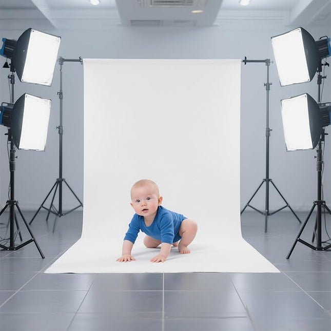 White Photography Backdrop for Photoshoot, Photo Backdrop Curtain, Perfect White Backdrops for Party Portrait Photoshoots Video Studio 3FTx5FT