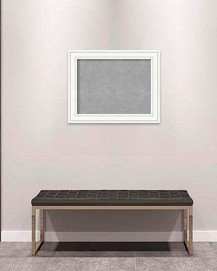 Amanti Art White Framed Magnetic Board 23x29 Medium Vision Board for use with Magnets, 100% Metal Sheet to Display Items as Office Decor or for Home Organization in mudroom, Kitchen or Kids Room