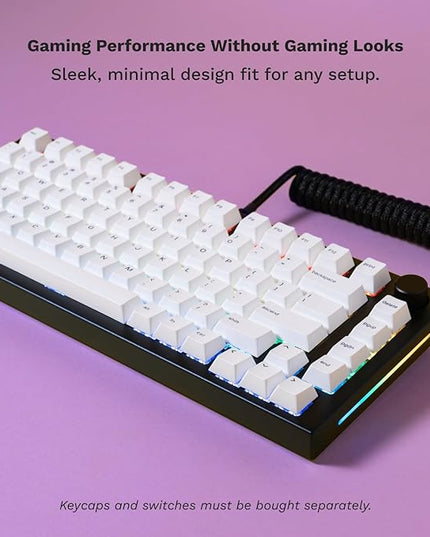Glorious Gaming GMMK PRO 75% Barebones Black (Frame Only) - Modular Mechanical Gaming Keyboard, TKL Size (75%), 3.3lb Frame, RGB, Fully Customisable, 5-Pin Switch Support