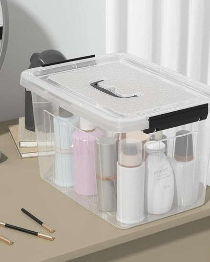 18 Quart Plastic Storage Bins with Lid, Clear Plastic Storage Tote, 4-Pack