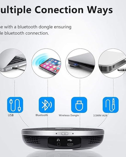 TONGVEO 10x Zoom Conference Room Video Camera System, All-in-One HD 1080P 60fps 10X Optical Zoom USB3.0 HDMI PTZ Camera and Bluetooth Conference Speaker with Microphones Bundle for Medium Room