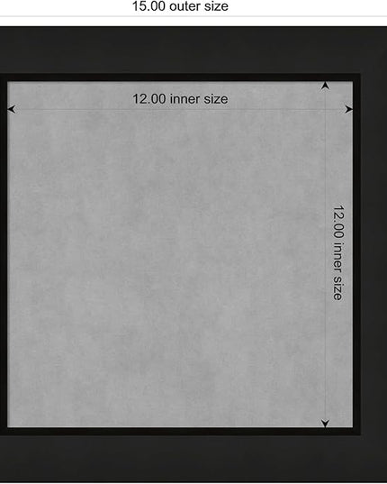 Amanti Art Black Framed Magnetic Board 15x15 X-Small Vision Board for use with Magnets, 100% Metal Sheet to Display Items as Office Decor or for Home Organization in mudroom, Kitchen or Kids Room