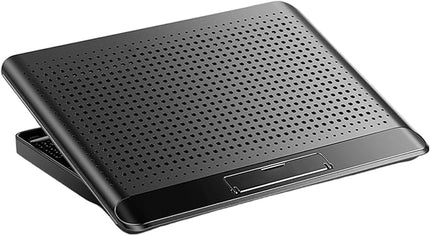 Adjustable Laptop Cooling Pad - Quiet Aluminum Alloy Fan Riser Base, High Airflow Computer Cooler, Ergonomic Design, Ideal for Laptops, Keyboard, Phone, Tablet, Books, Home, Workplace, Dormitory Use