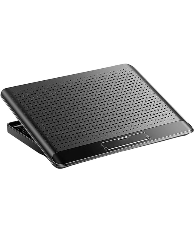 Adjustable Laptop Cooling Pad - Quiet Aluminum Alloy Fan Riser Base, High Airflow Computer Cooler, Ergonomic Design, Ideal for Laptops, Keyboard, Phone, Tablet, Books, Home, Workplace, Dormitory Use