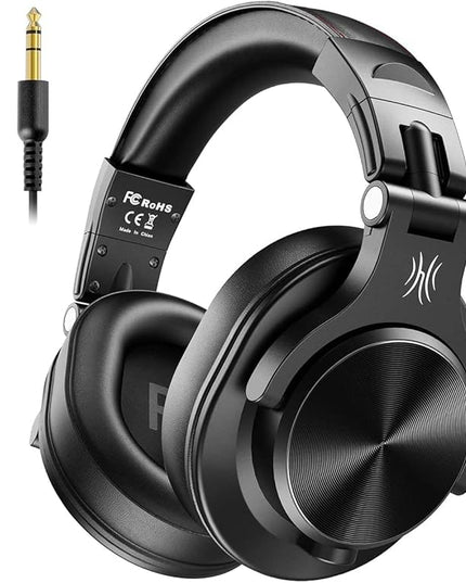 OneOdio A71 Hi-Res Studio Recording Headphones - Wired Over Ear Headphones with SharePort, Monitoring Mixing Foldable Headset with Stereo Sound, 3.5/6.35MM Jack for PC Computer DJ Guitar-Black