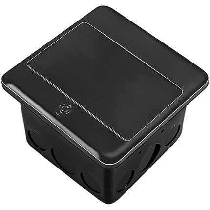 Vagueior Recessed Floor Electrical Outlet Kit,Waterproof Electrical Outlet Covcer Box,Hidden GFCI Outlet+20A Tamper-Resistant Receptacle Outlet with Slow Elastic Damping，ETL Certified，Black