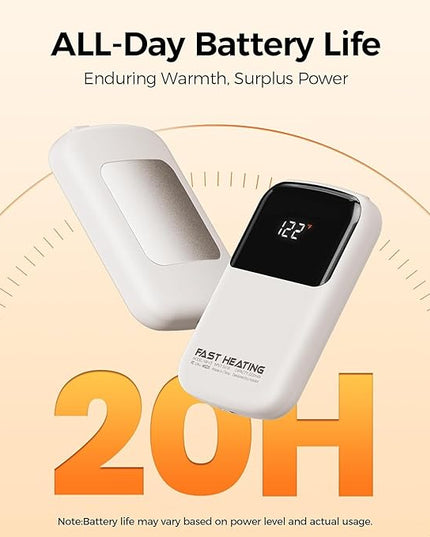 Hotdot Hand Warmers Rechargeable 2 Pack, 3 Heat Levels (104–121°F), Real-Time Temp & Battery Display, Electric Hand Warmers, Fast Heating, Fits in Gloves/Pocket, Gifts for Women & Men