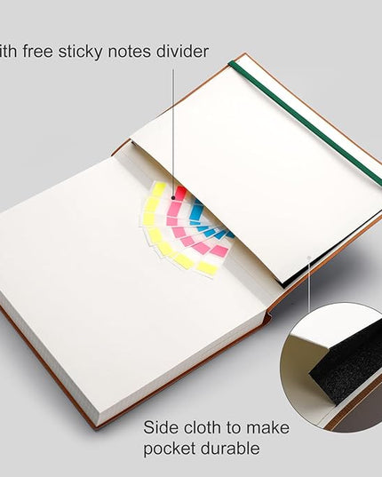 AHGXG Graph Paper Notebook - Grid Paper Notebook Large A4 8.5''×11'', 320 Pages Thick Journal, 100gsm Thick Graph Paper, Leather Softcover, Inner Pocket - Green