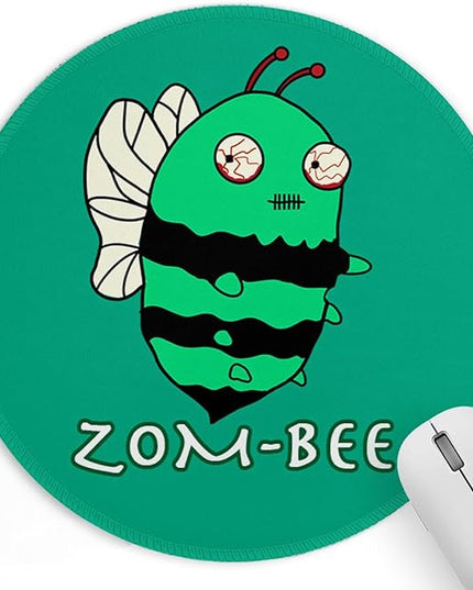 Zom Bee Round Mouse Pad 8.6 x 8.6 Inch, Cute Funny Mousepad for Laptop Gaming, Stitched Edge Non-Slip Rubber Base, Home Office Decor Desk Accessories