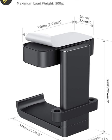 Lamicall Headphone Stand, Headset Hanger - 360 Degree Rotation Earphone Hook Holder Mount, Table Headphone Stand with Cable Organizer, Gaming Headset Clamp for HyperX, Razer, Sony, Sennheiser - Black
