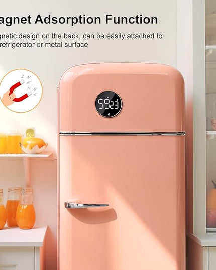 BlueSnail Kitchen Timer with LED Digital Display Smart Efficana for Home Classroom Gym Office, Volume and Brightness Adjustable Productivity Timer (Rose Gold)