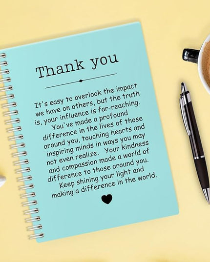 Thank You Blue Hardcover 160 Pages Spiral Notebooks, Funny Thank You Gifts for Women Men Coworkers Leader Mentor, Appreciation Gifts for Employees, Thanksgiving Gifts for Colleagues Leaders