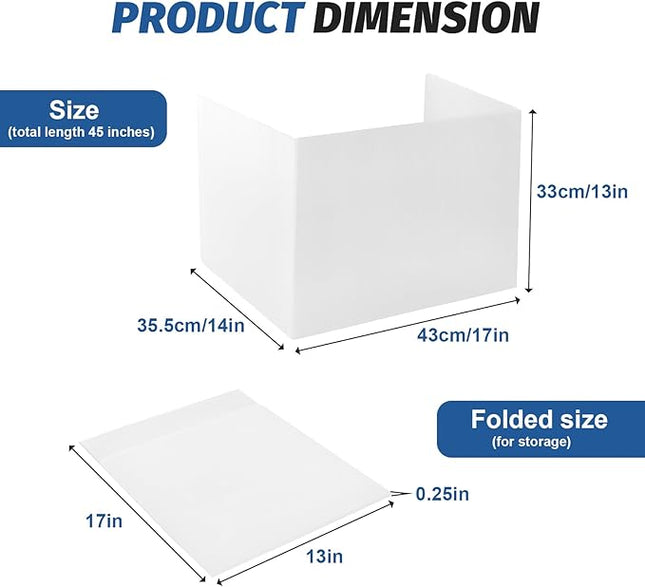 2 Pack Desk Dividers for Students,3-Fold Privacy Screens,Testing Dividers for Classroom Waterproof,Plastic Easy Clean Privacy Shields for Student Includes Extra Labels