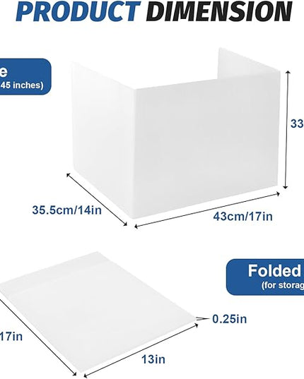 24 Pack Desk Dividers for Students,3-Fold Privacy Screens,Testing Dividers for Classroom Waterproof,Plastic Easy Clean Privacy Shields for Student Includes Extra Labels