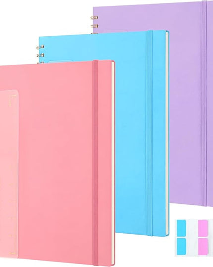 3 Pcs Spiral Notebook Journal 8.5” x 11” A4 Large Notebooks College Ruled Lined Journal Plastic Hardcover 100 GSM Ruled Paper 120 Pages for Women Men Office Note-Taking Business