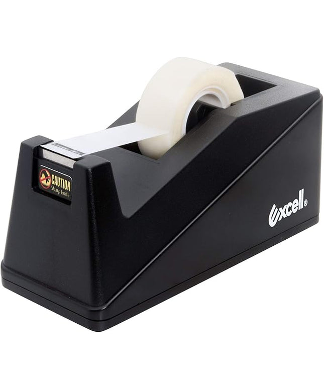 Excell Desk Tape Dispenser (1" core) with Non-Skid Base: Perfect for Office/School with Straight Tape cuts. Easy to use and Store with a Modern Design. Includes 3/4" Wide Tape Dispenser.