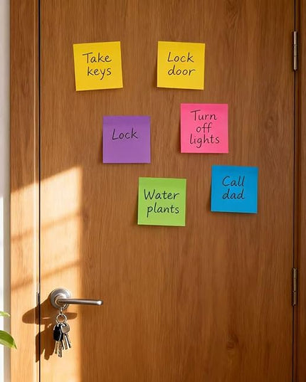 (40 Pads) Sticky Notes 3x3 in,Bright Colors Notepads,Colorful Stickies,Super Sticking Power,Memo Note Pads,Post on Windows Doors,Office,School,Strong Adhesive,Recyclable,Easy to Write on,Hold Well