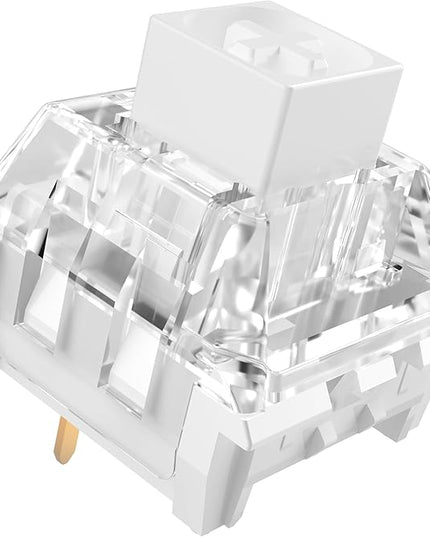 Kailh Box White Mechanical Keyboard Switches,3-Pin 45gf Clicky/Speed Typing/Gaming/Waterproof Switches(72Pcs,Kailh Box White)