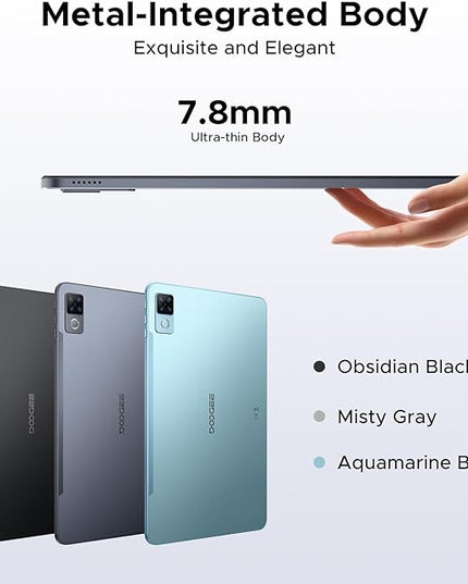 DOOGEE U12 Updated Android 16 Tablet with Keyboard,12 inch Tablet with Gemini AI,24GB+128GB/TF 2TB Octa-Core Gaming Tablets,2K 2000x1200 FHD+IPS,9000mAh/18W,13MP+8MP,Widevine L1,5G WiFi,Metal Body