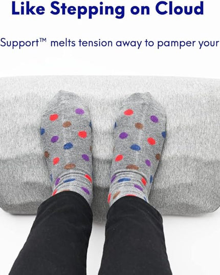 C CUSHION LAB Ergonomic Foot Rest for Under Desk - Patented Massage Ridge Design Memory Foam Foot Stool Pillow for Work, Home, Gaming, Computer, Office Chair - Footrest for Back & Hip Pain Relief