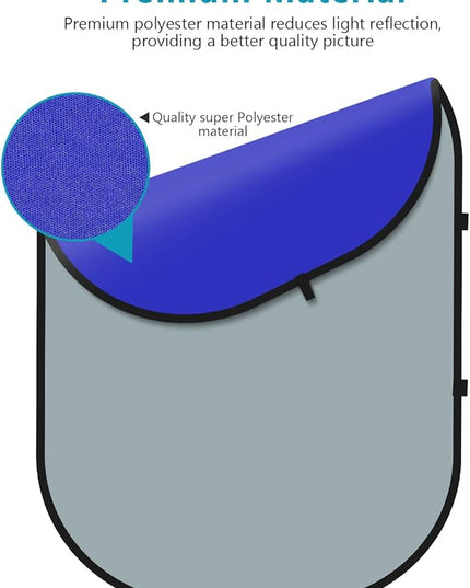 NEEWER Chromakey Backdrops, Double-Sided Blue and Grey Screen, 2 in 1 Foldable and Reversible Background for Photography, Gaming and Live Streaming, 5 x 6.6 inches/1.5 m x 2 m (Blue/Grey)